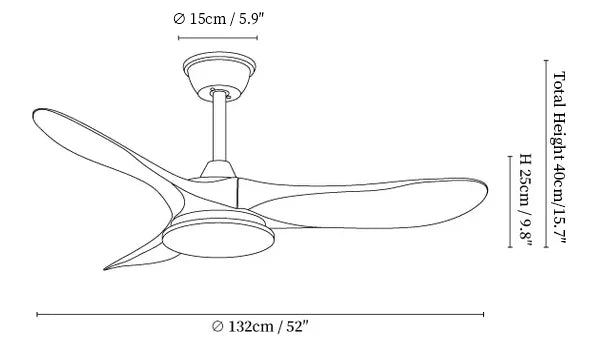 Plafonnier Ventilateur Bois LED Silencieux Télécommande | Noémie