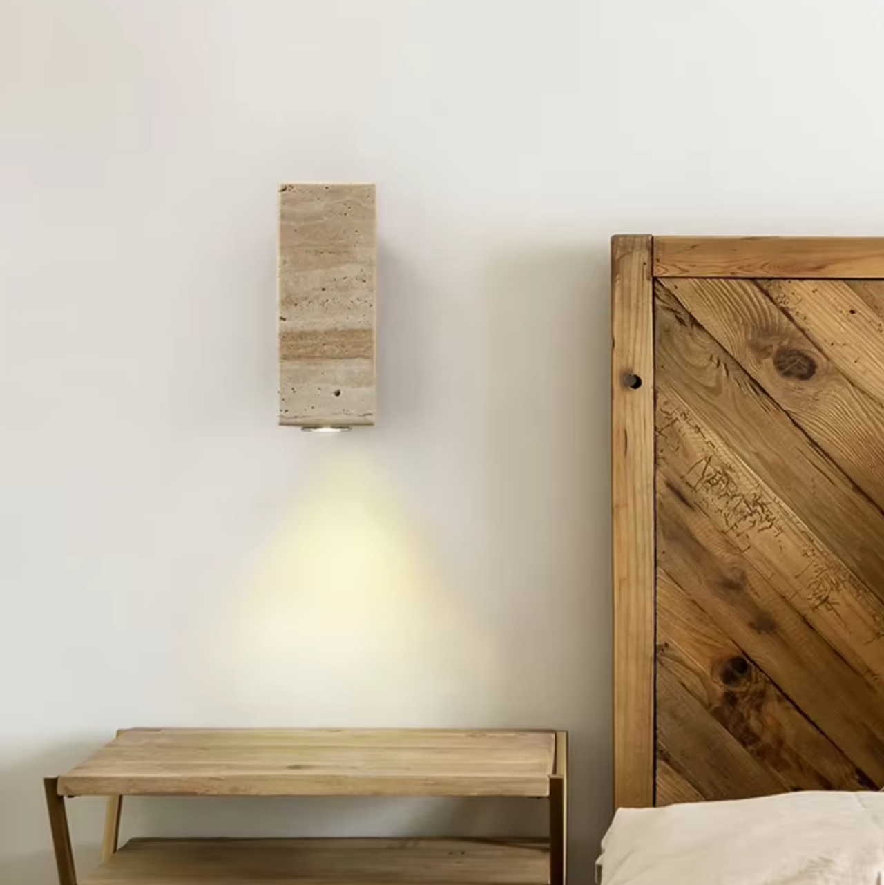 Applique Murale Travertin Bois | Albane