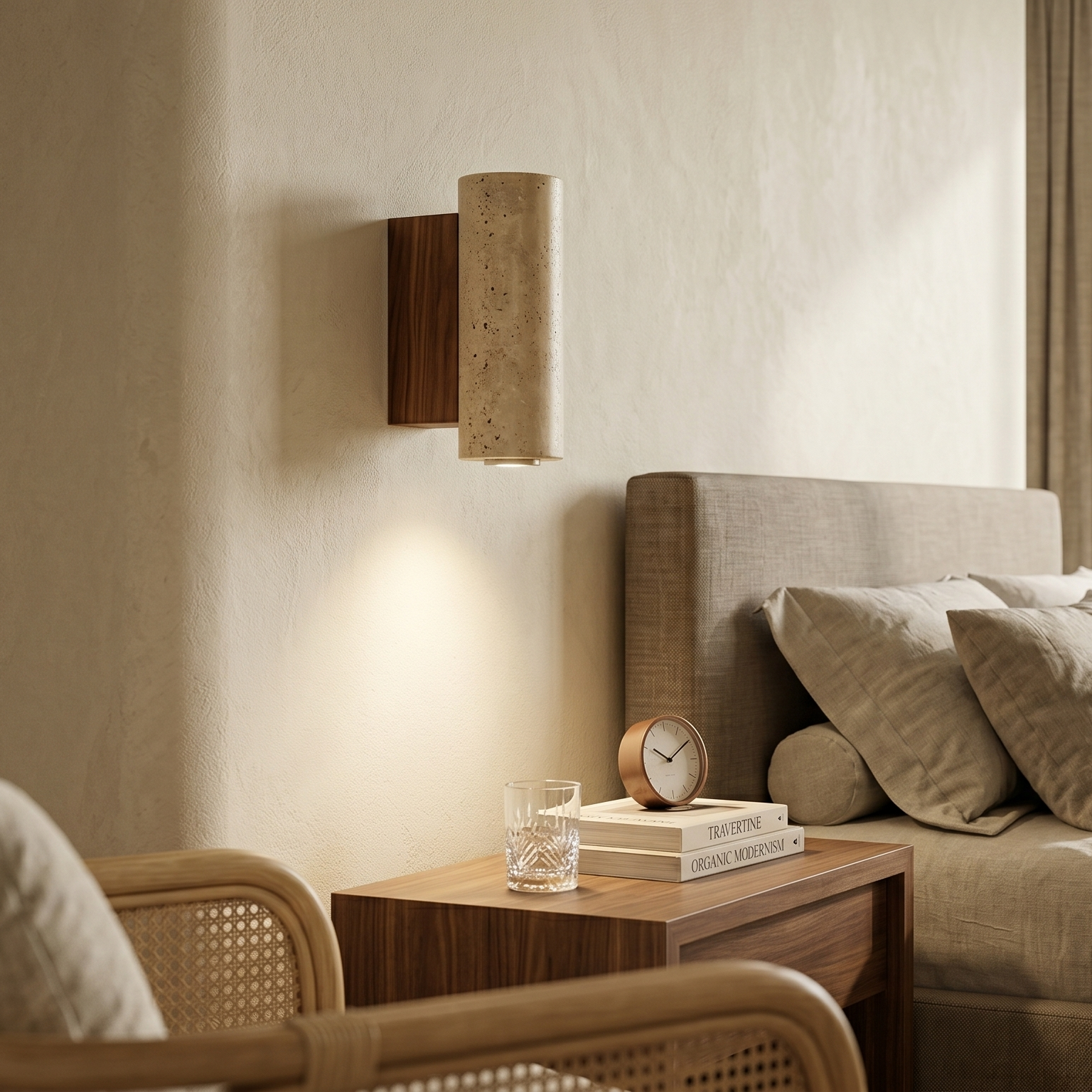 Applique Murale Travertin Bois | Albane