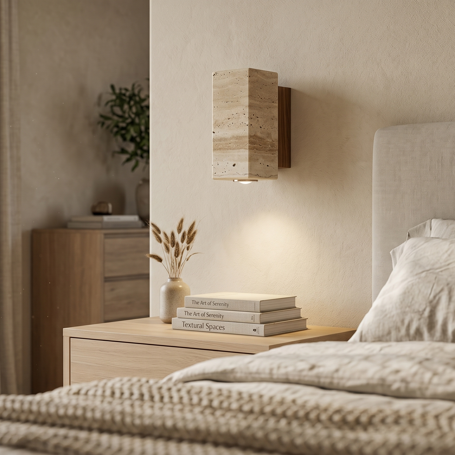 Applique Murale Travertin Bois | Albane