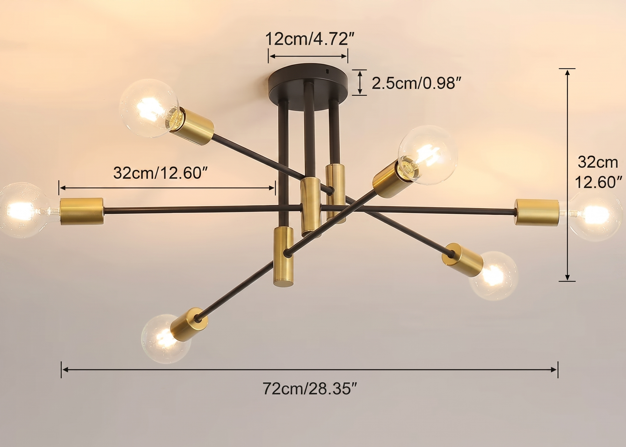 Lustre Plafonnier 6 Lumières  | Édouard