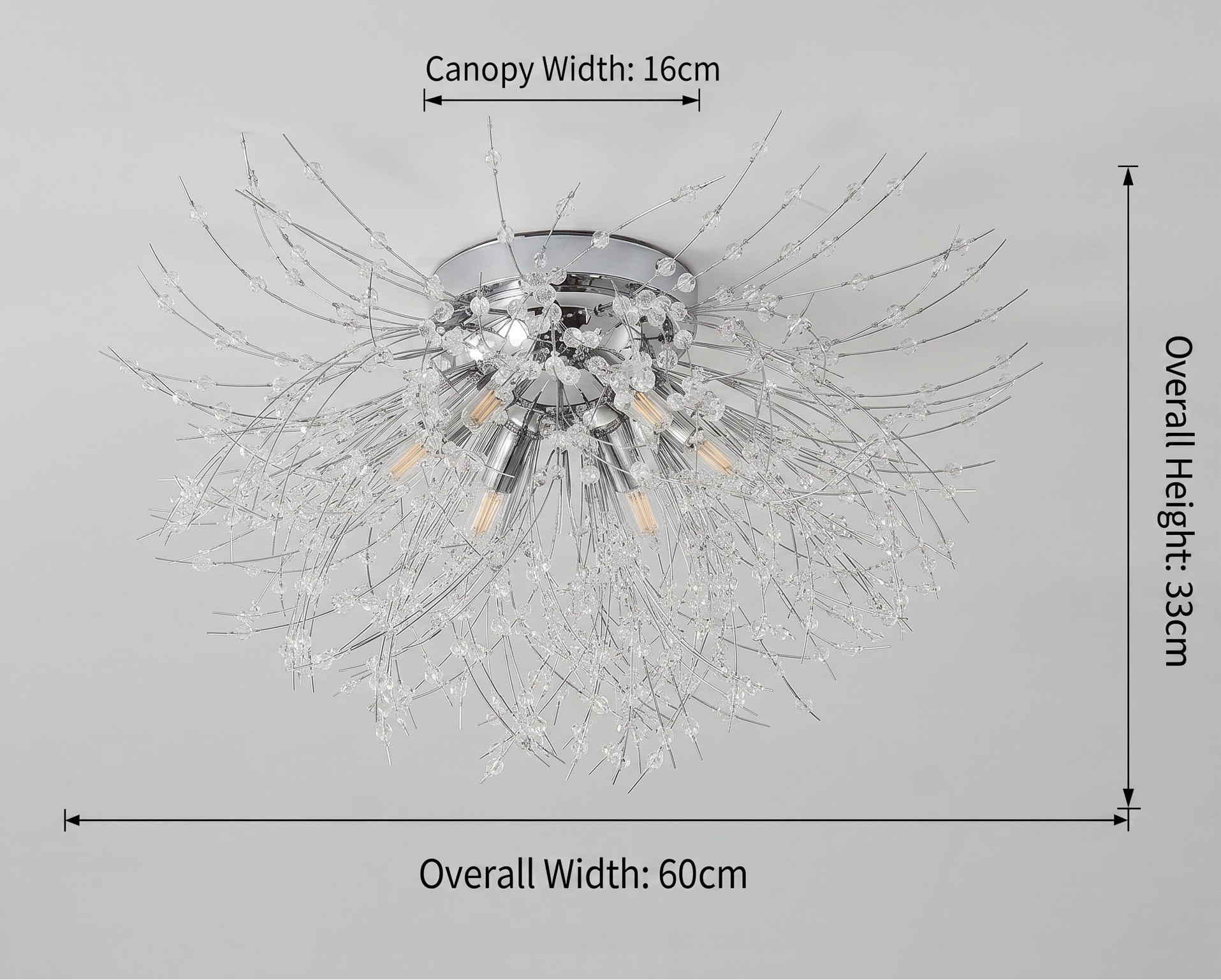 Lustre Plafonnier Cristal Doré | Camille