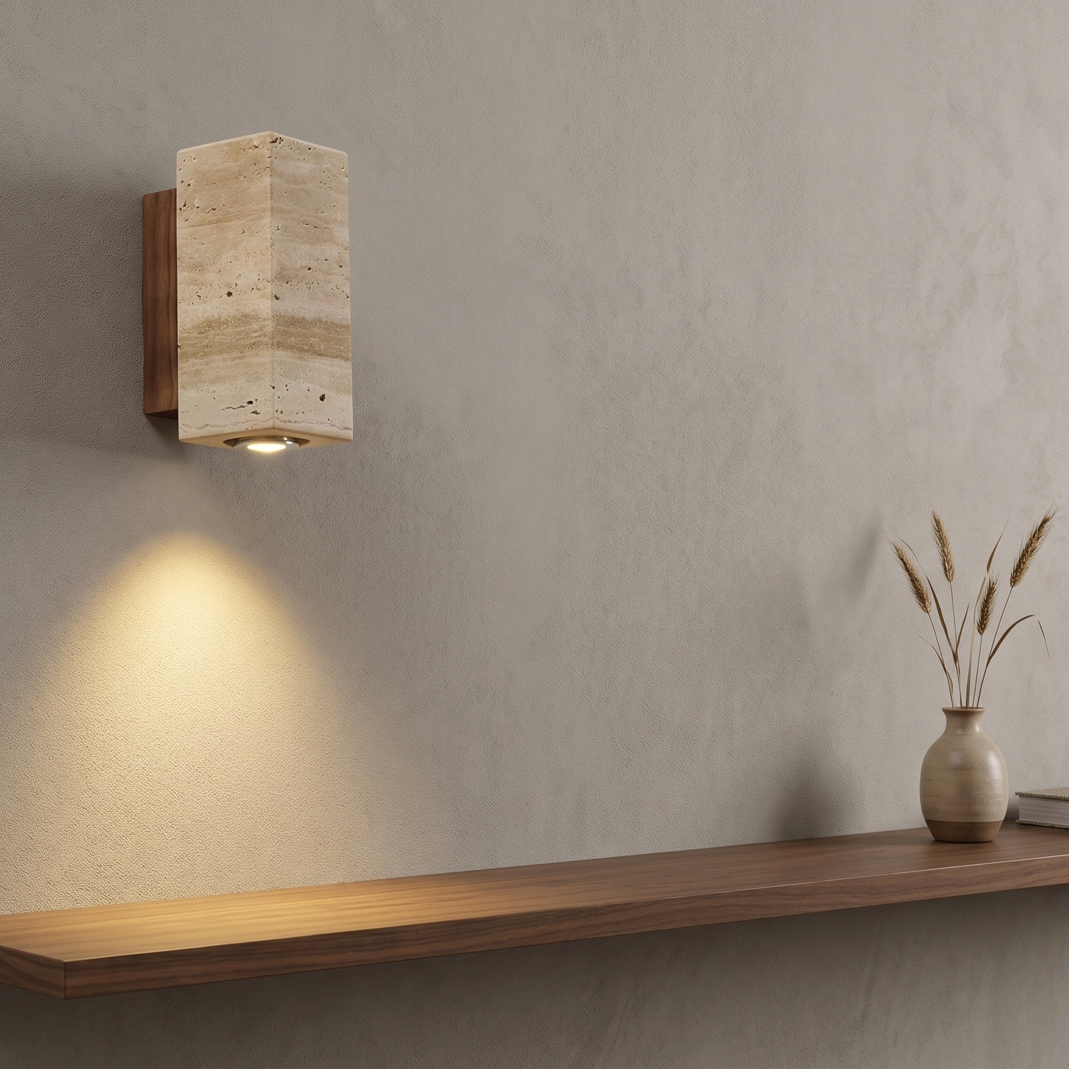 Applique Murale Travertin Bois | Albane