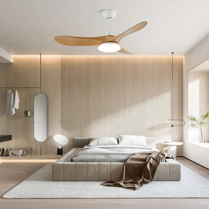 Plafonnier Ventilateur Bois LED Silencieux Télécommande | Noémie