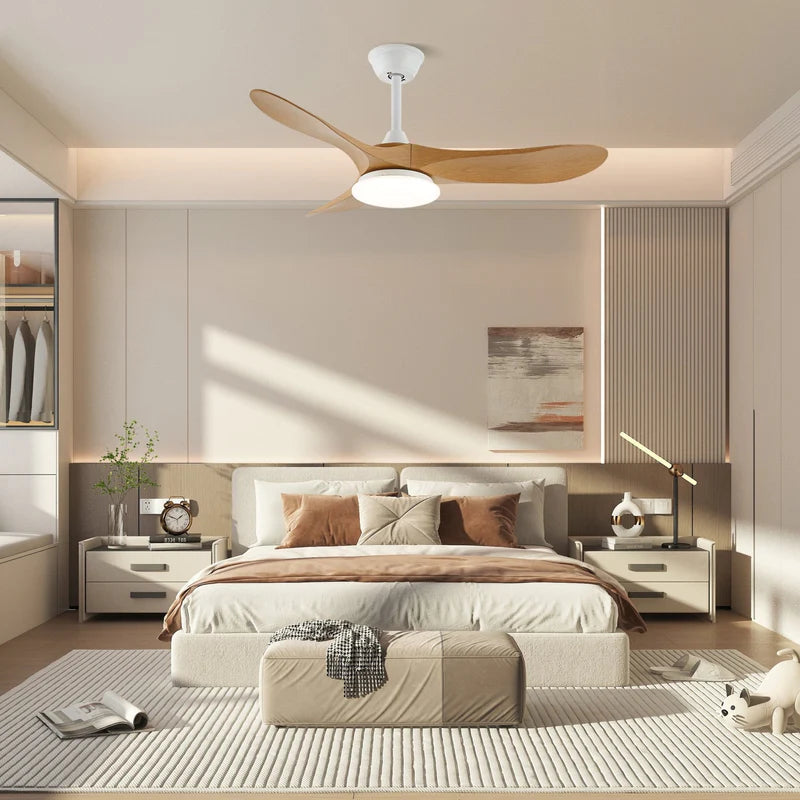 Plafonnier Ventilateur Bois LED Silencieux Télécommande | Noémie