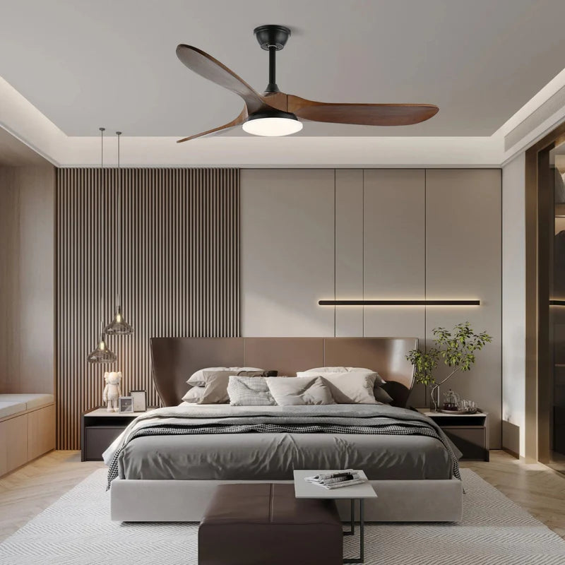 Plafonnier Ventilateur Bois LED Silencieux Télécommande | Noémie