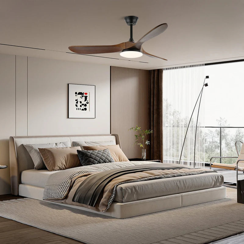 Plafonnier Ventilateur Bois LED Silencieux Télécommande | Noémie