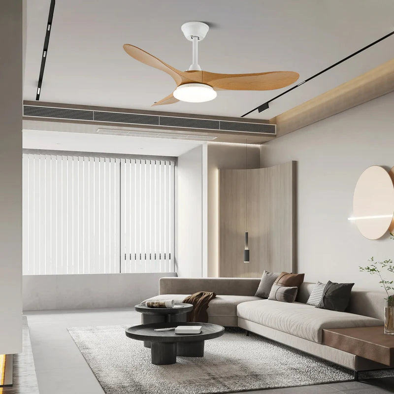 Plafonnier Ventilateur Bois LED Silencieux Télécommande | Noémie